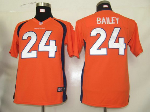 Youth Nike NFL Denver Broncos 24 Bailey Niek Orange Game Jerseys